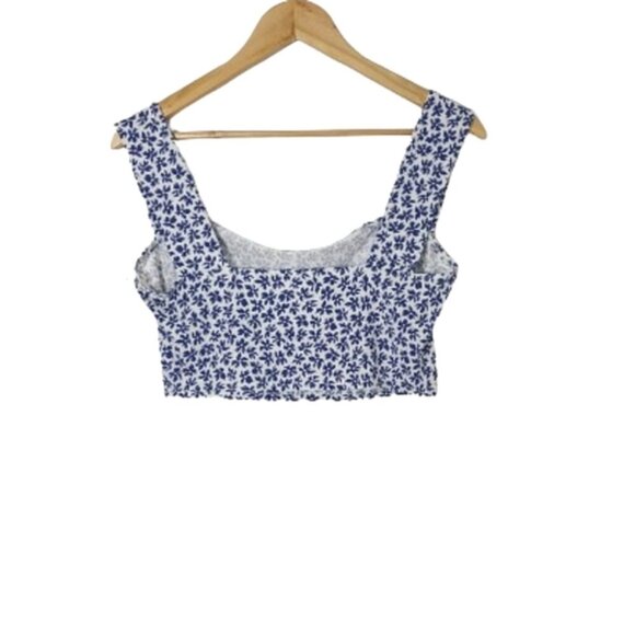 NWOT Reformation Rika Blue Floral Bombay Knit Top Women's Size L - Picture 7 of 14